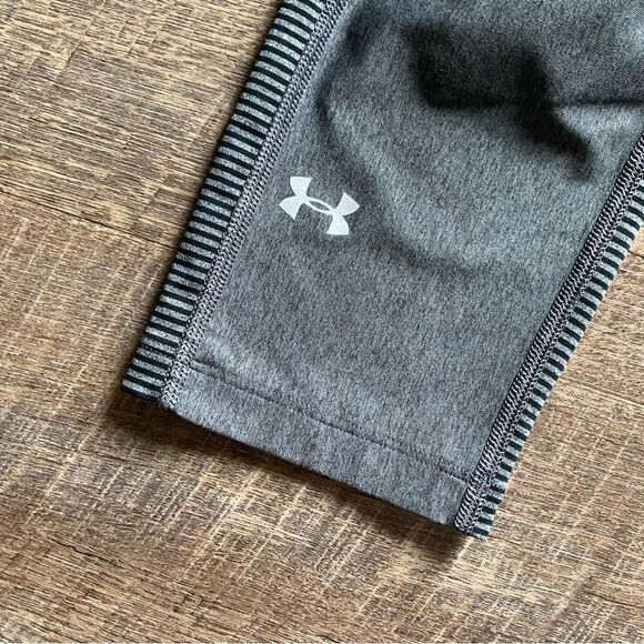 Under Armour Capri Legging Workout Gym Gray Black Small Compression - Picture 4 of 13